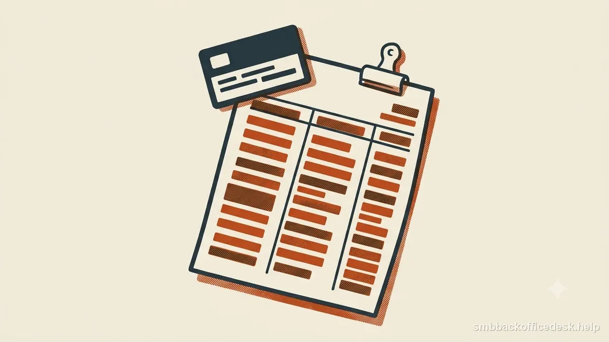 Two-colour risograph illustration for “Chargeback Evidence for Digital Goods” — Small Business Back-Office Desk